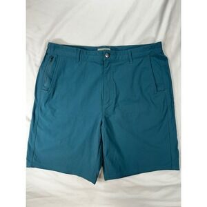 Duck Camp Drifter Shorts Mens XL Teal Blue Nylon Stretch Outdoor Hiking Fishing